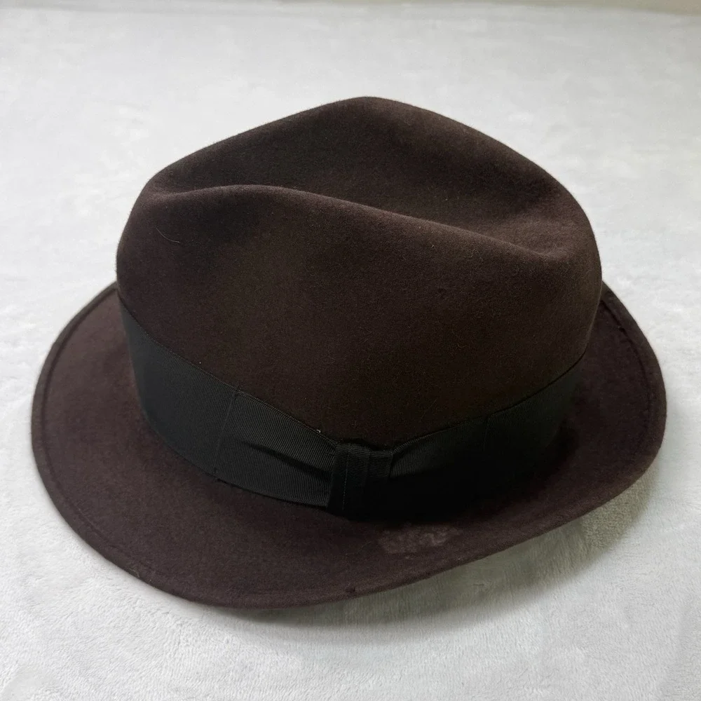 Vintage 1950s Stevens Lee Brown Felt Fedora‎ Hat 7 1/4 USA